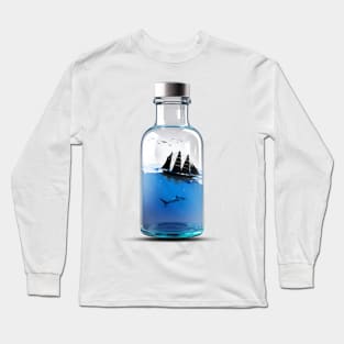 Sea view in Transparent Bottle Long Sleeve T-Shirt